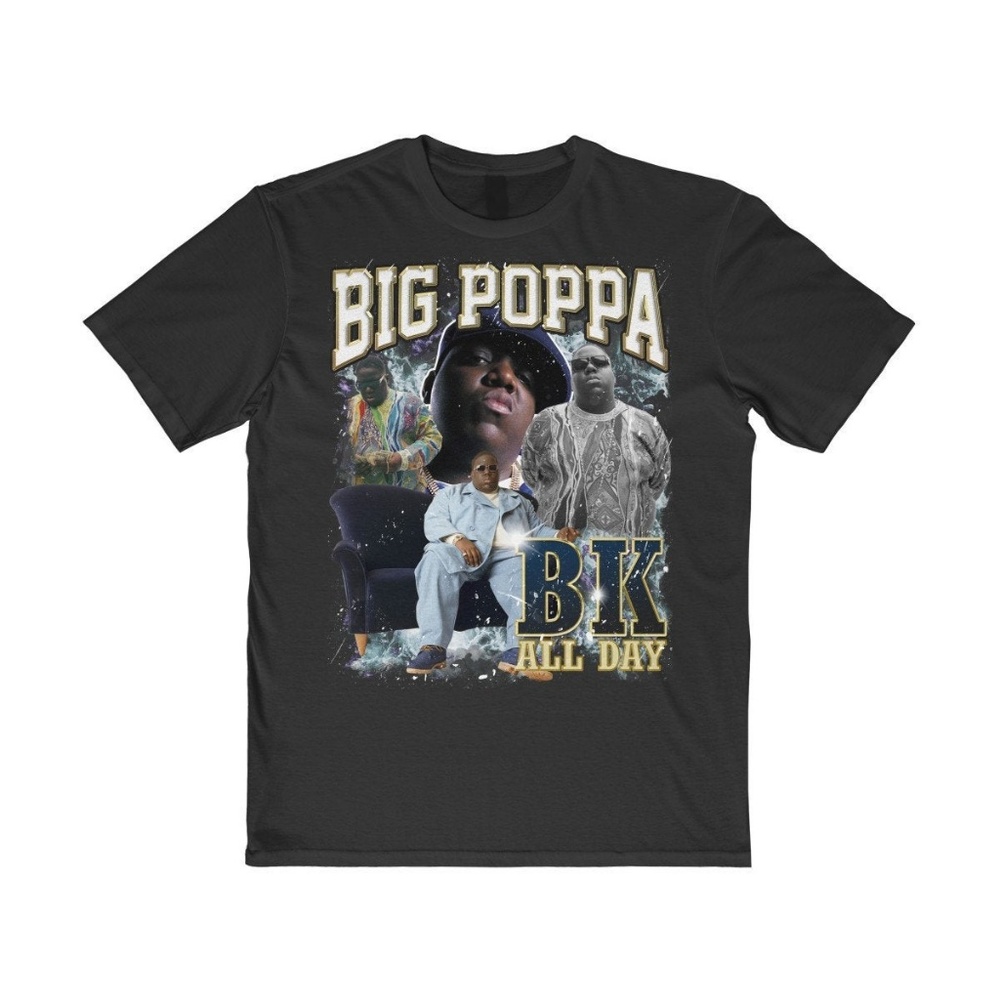 Vintage Style Black Biggie 90s Rap Tee